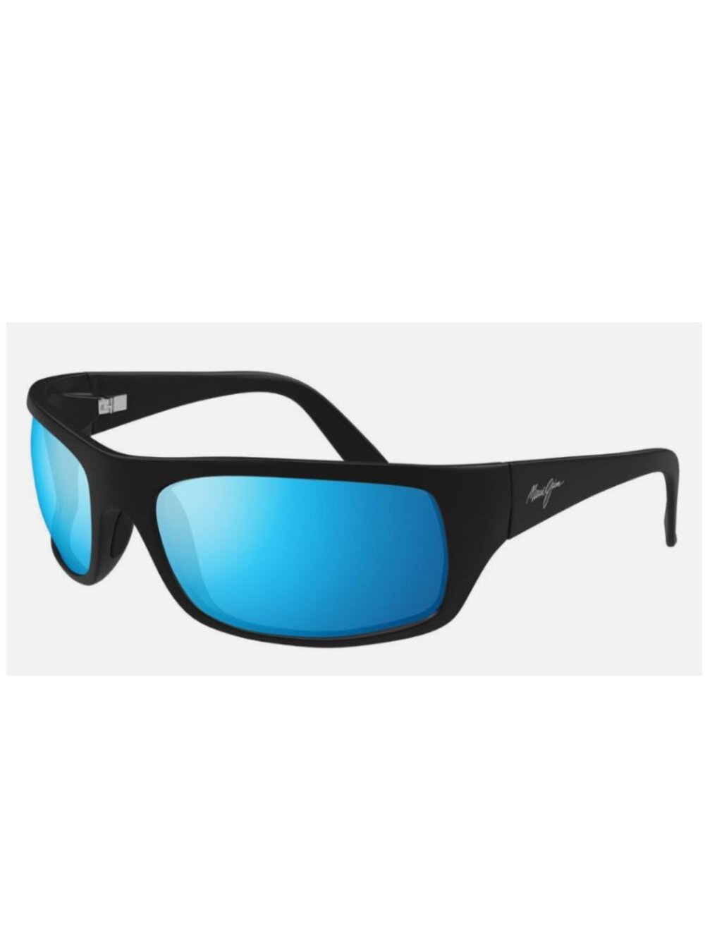 NEW MAUI JIM MJ0202S-004 Black Matte Rubber Sunglasses Blue Hawaii Lenses
